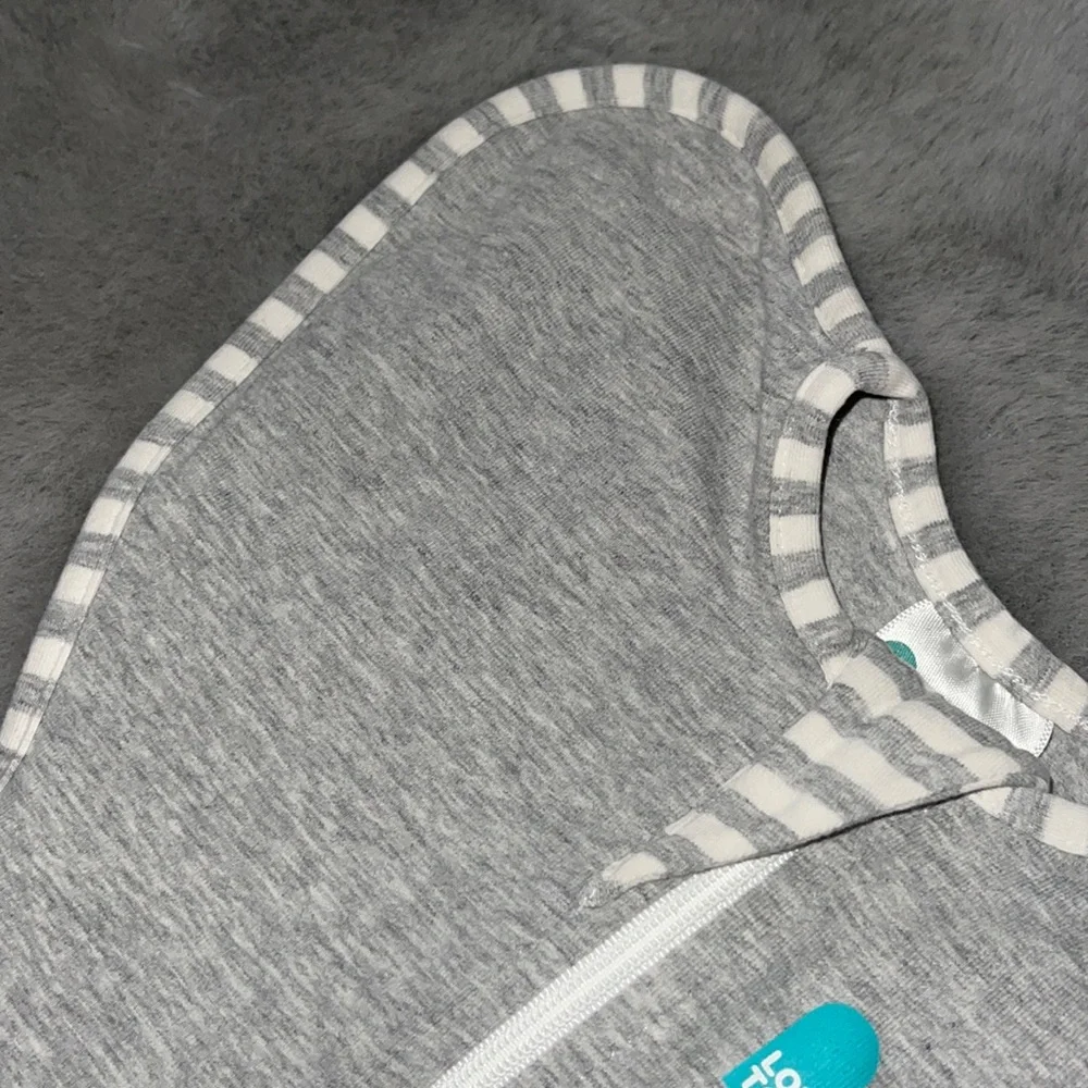 Love to dream Gray Sleep Sack Swaddle with White Trim